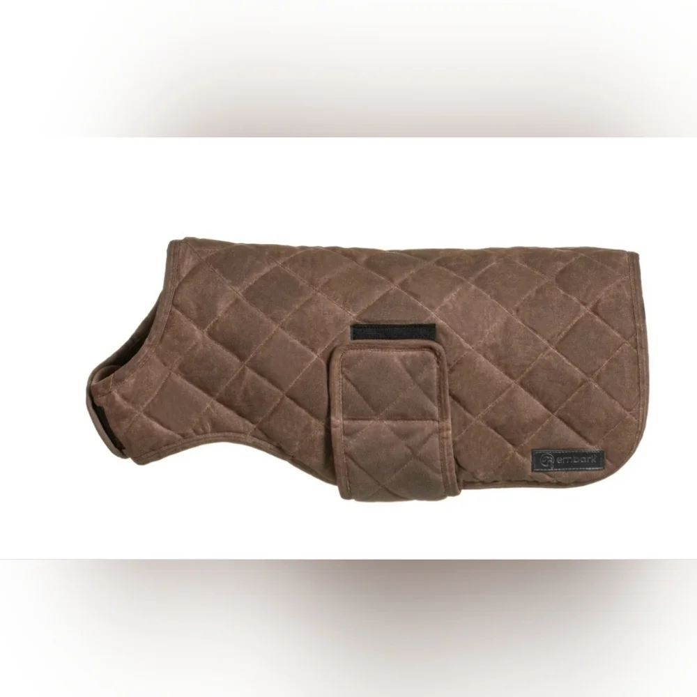 NWT Embark Quilted Brown Dog Coat With Plaid Fleece (Size:XL)